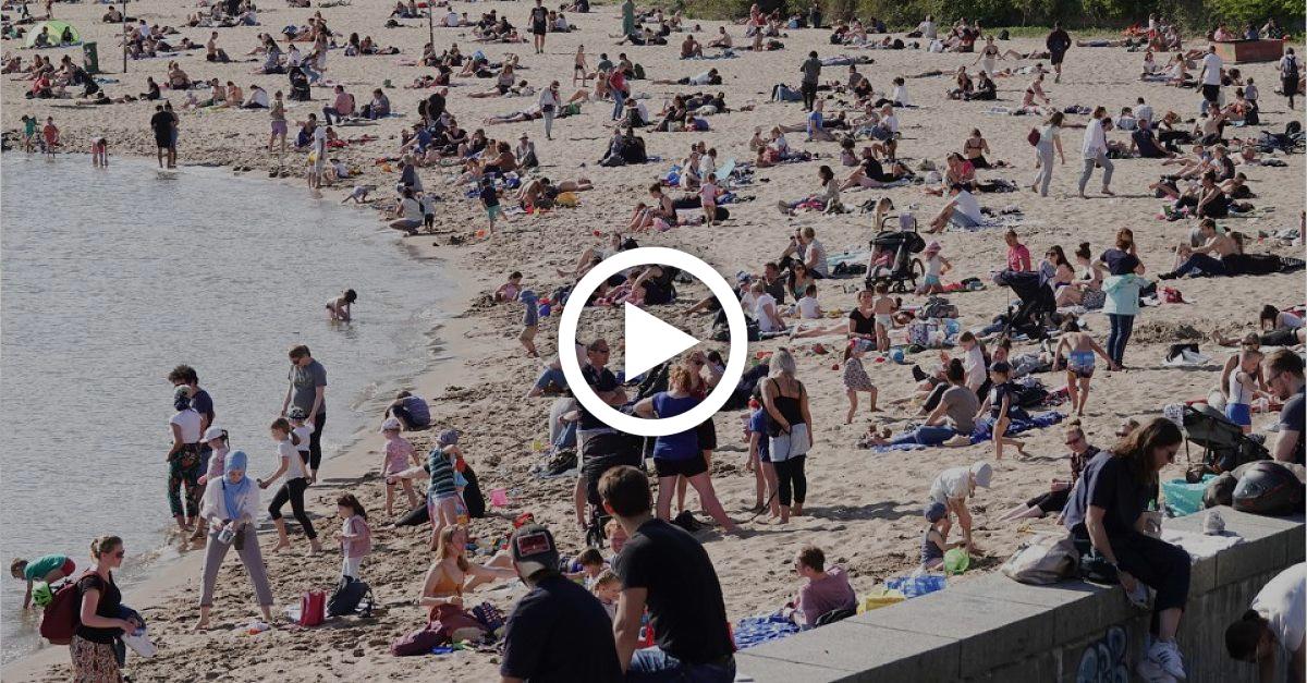 Trotz Kontaktbeschränkungen: Hunderte genießen Sonne am Elbstrand