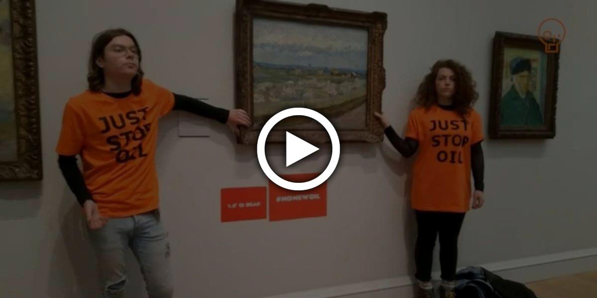 Klimaaktivisten kleben sich in London-Museum an berühmtes Van-Gogh-Gemälde