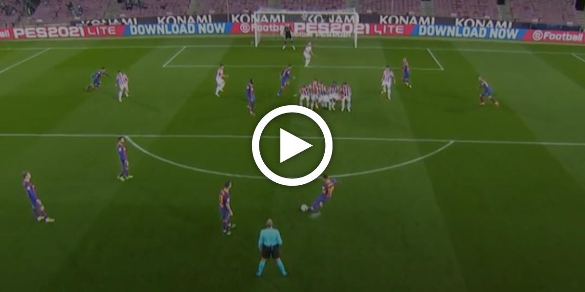 Im Video: Mit zentimetergenauem Freistoß-Tor sorgt Messi erneut für Staunen