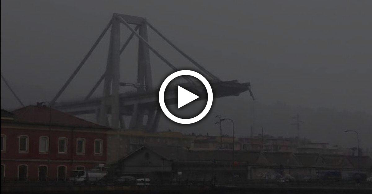 Erste Aufnahmen vom Unglücksort: Video zeigt, wie letzte Teile der Brücke wegsacken